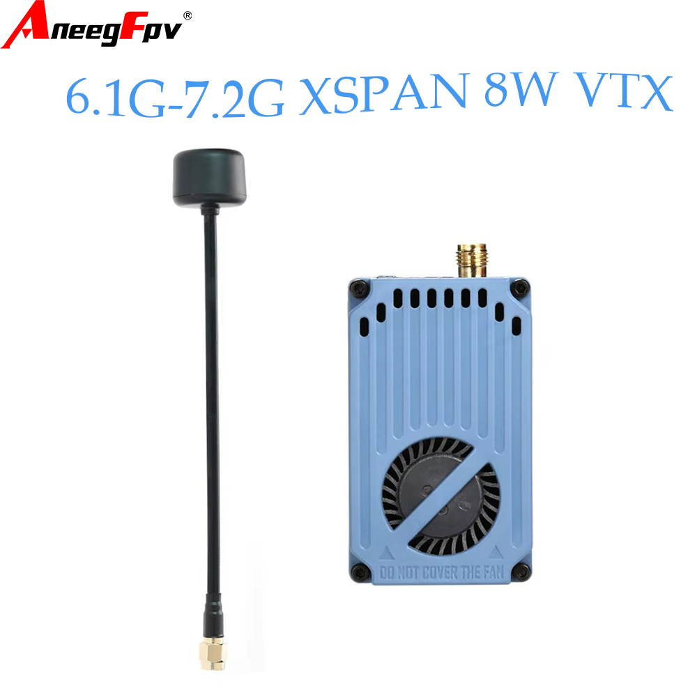 Drone Rc Receiver And Transmitter - RUSHFPV 6.1‑7.2G 8W X61728 VTXビデオ送信モジュール、円偏波アンテナ付き、長距離FPV RCドローンアクセサリー用