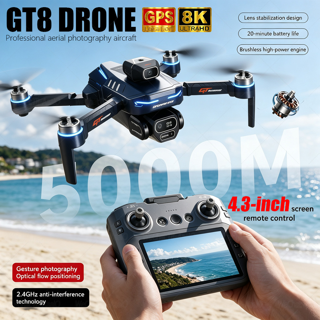 Drone Gt8 Rc - NEW GT8 HD RCドローン 4Kプロフェッショナルデュアルカメラ WiFi