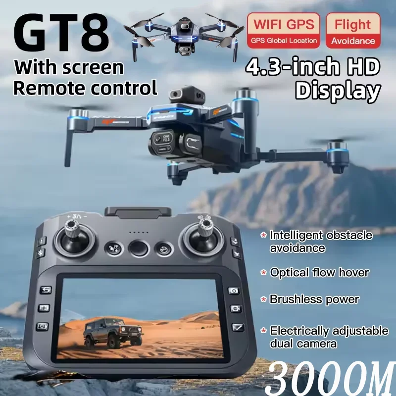 Drone Gt8 Rc - 2026年新型GT8ドローン GPS 8KプロフェッショナルHD 360 ° デュアルカメラ