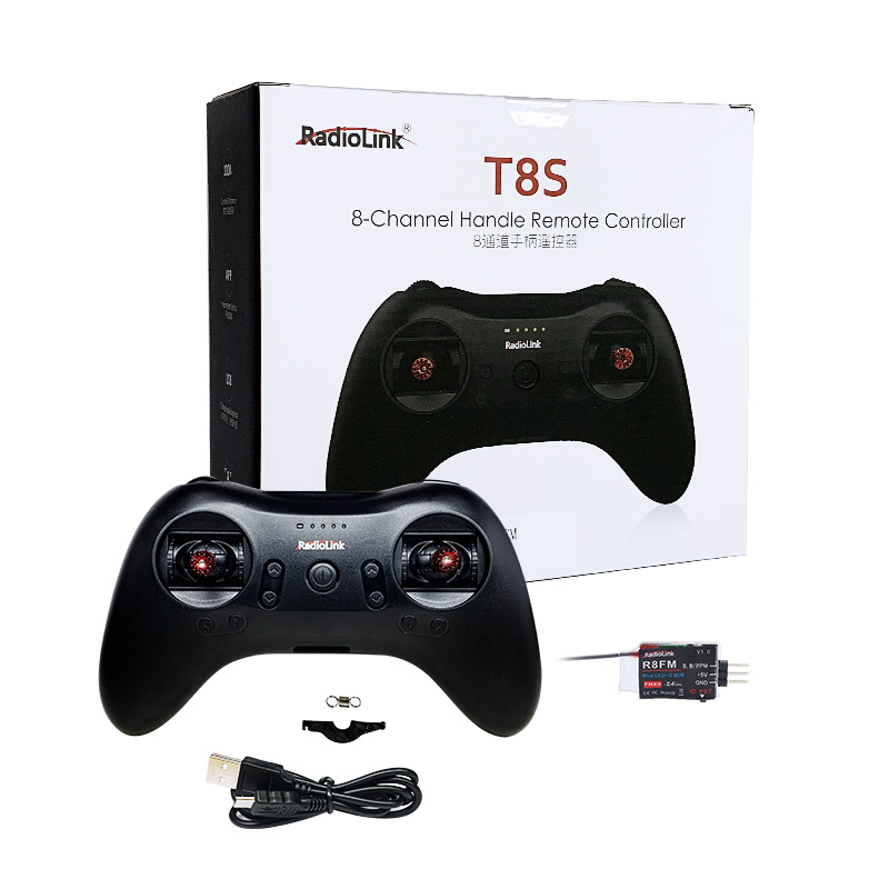Drone Rc Game - リモコンとレシーバーを備えた無線送信機,r8efゲームシェイプコントローラー,fpvドローン,rc航空機,8チャンネル,Radiolink-T8S m,2000g,2.4