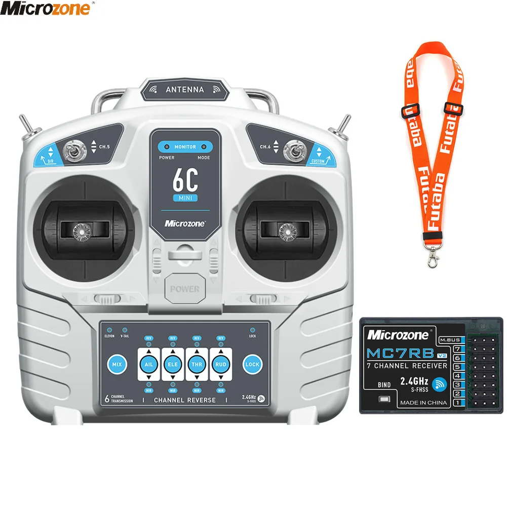 Drone Rc Receiver And Transmitter - 受信機付きマイクロゾーンコントローラー送信機,rc飛行機とドローン用の無線システム,マルチローターヘリコプターとボート,mc6c mini v2,2.4g,6ch