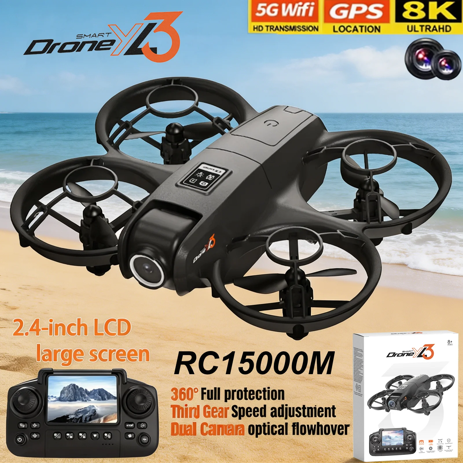 Drone Gps Rc Tt36 - 新型YL3 RCドローン 8K 1080P広角デュアルHDカメラ搭載 折りたたみ式クアッドコプター WiFi