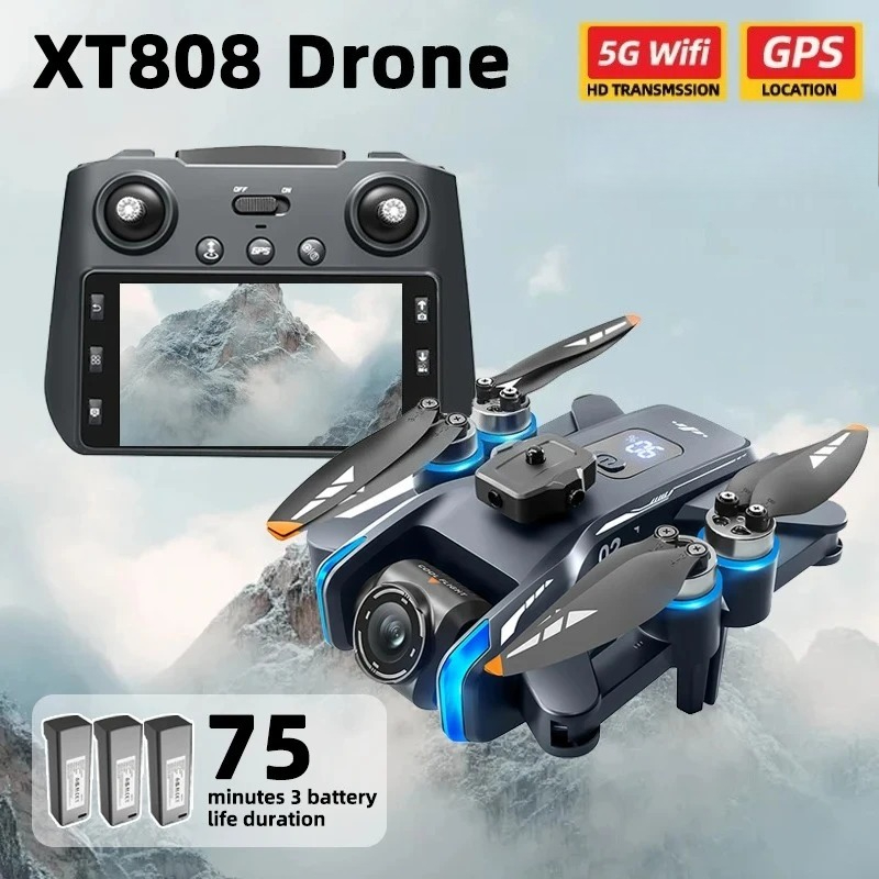 Drone Gps Rc Tt36 - オリジナルXT808 Pro MAXドローン 4Kプロフェッショナル 8K HDデュアルライトフローカメラ