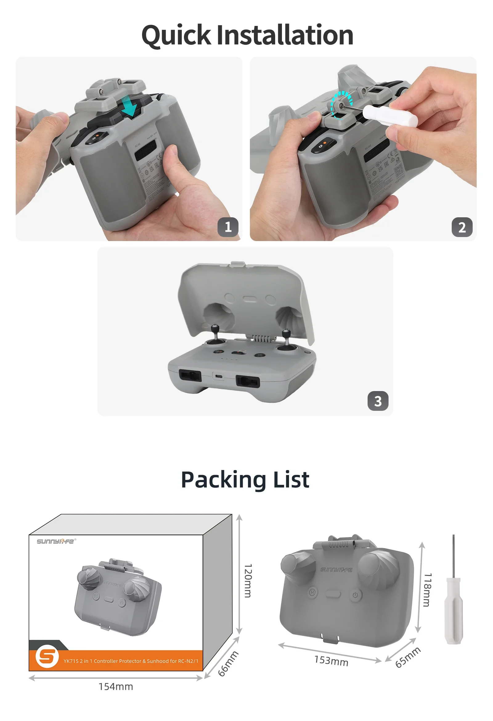 2 in 1 コントローラープロテクター サンフード コント - Drone Dji Rc Pro のレビューと価格