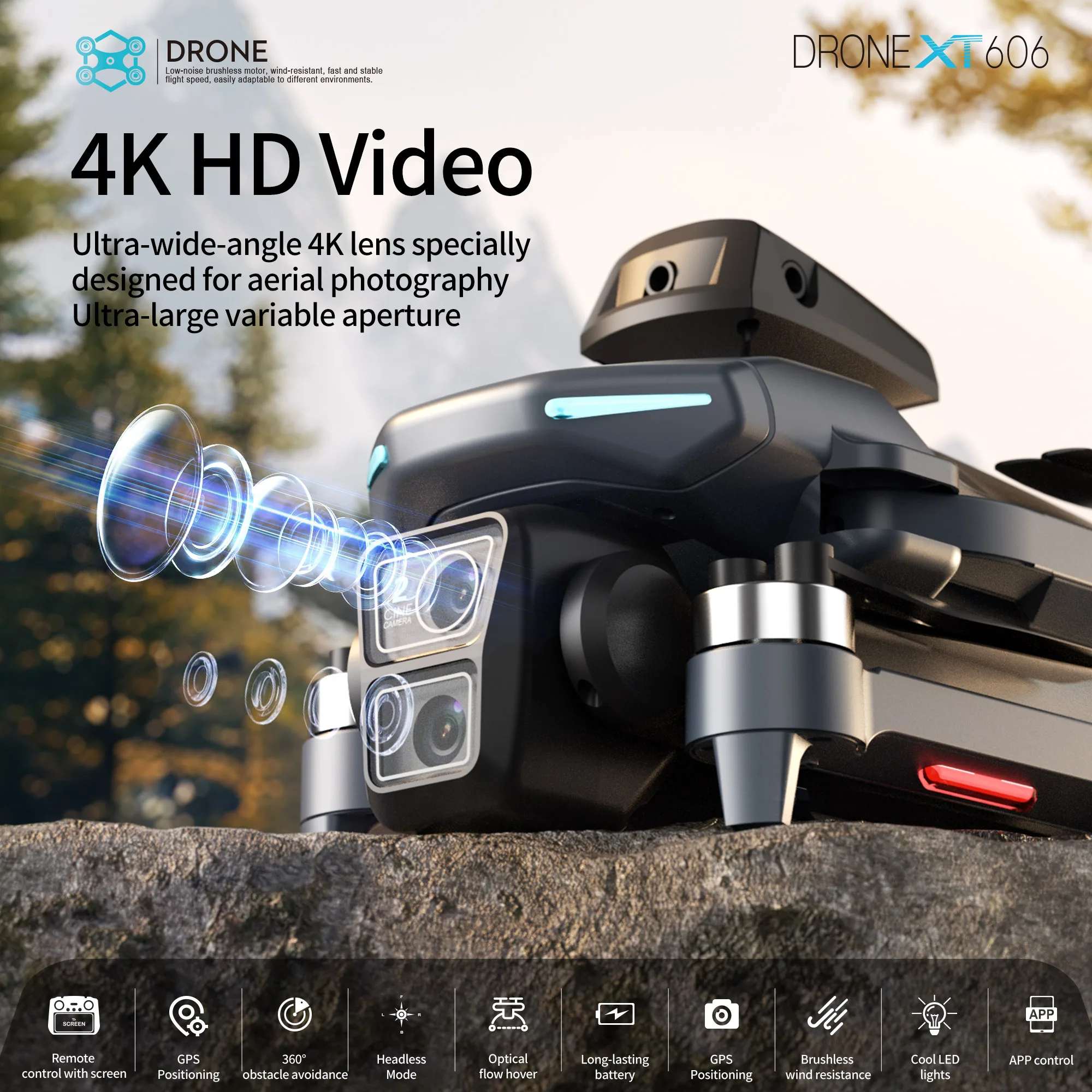 オリジナルXT606ドローン プロフェッショナル 8K HD - Drone Gps Rc Tt36 のレビューと価格