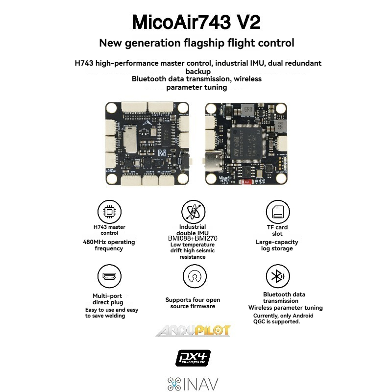 MicoAir743 V2 フライトコントローラー デュアル - Drone Rc Flight Controller のレビューと価格