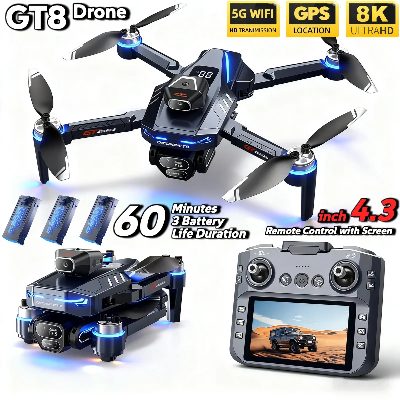 LSRC GT8 ドローン 4K プロフェッショナル デュア - Drone Gps Rc Tt36 のレビューと価格