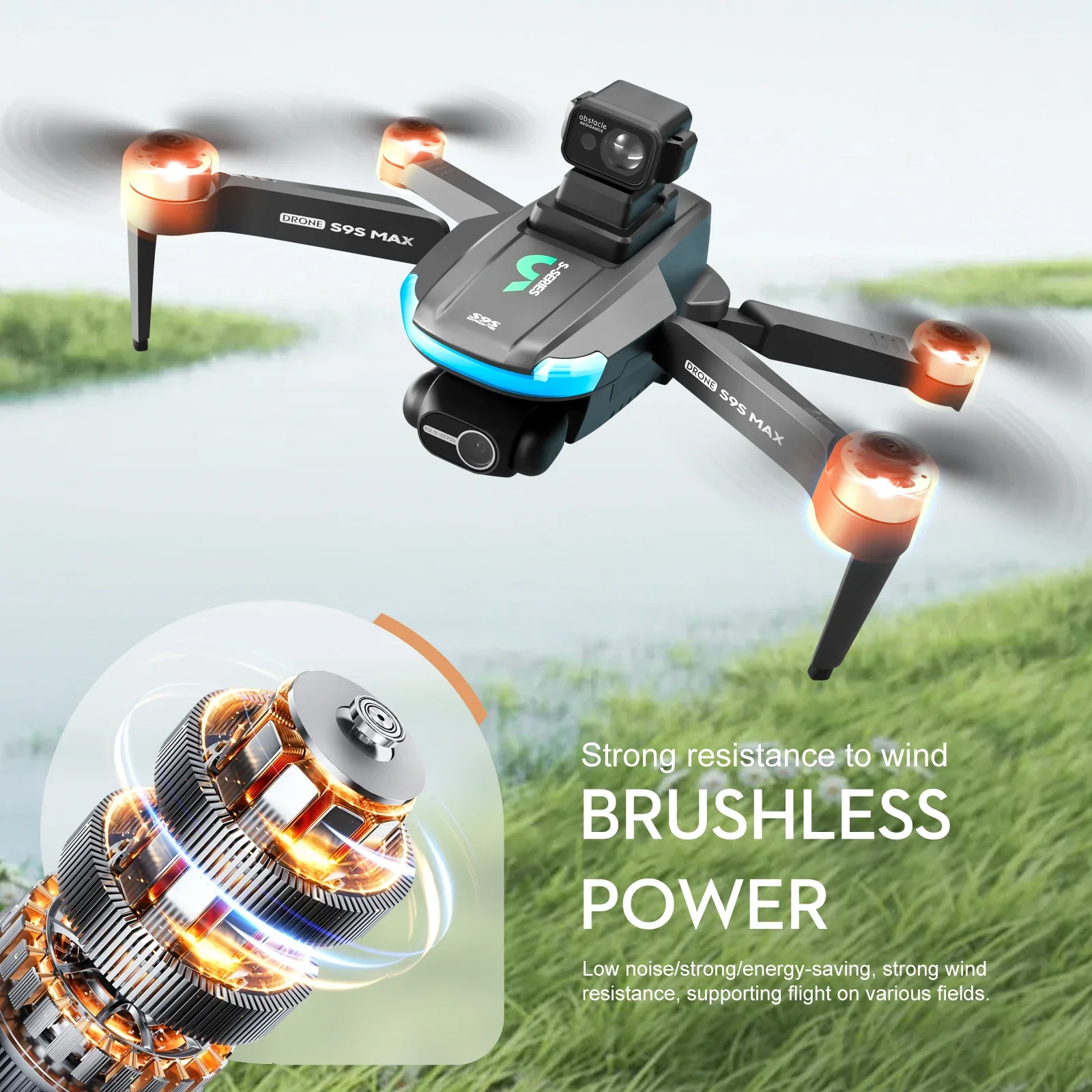 新しい S9S MAX ミニドローン 4K 2 軸 PTZ  - Drone Rc With Screen のレビューと価格