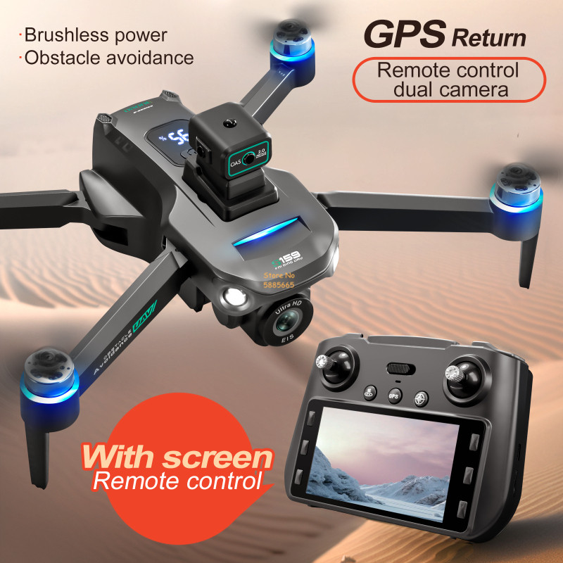 リモコン付きクワッドコプタードローン,障害物回避,LEDスク - Drone Gps Rc Tt36 のレビューと価格