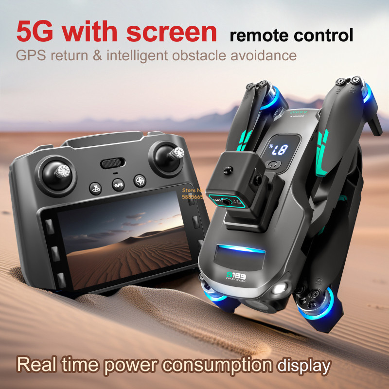 リモコン付きクワッドコプタードローン,障害物回避,LEDスク - Drone Gps Rc Tt36 のレビューと価格