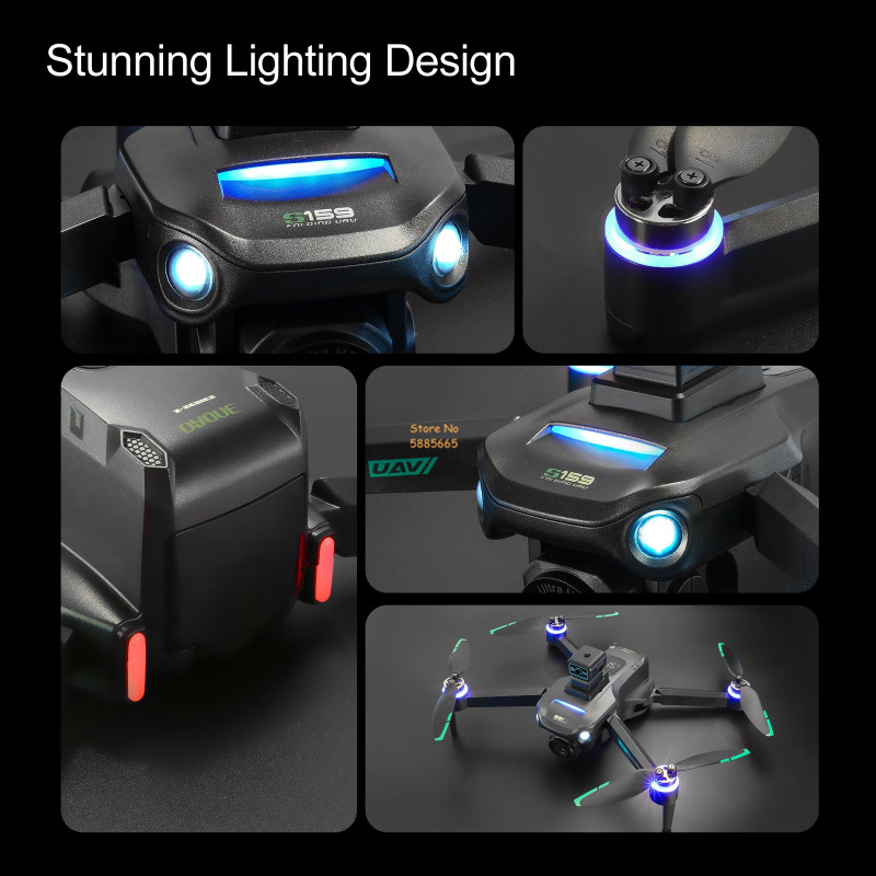 リモコン付きクワッドコプタードローン,障害物回避,LEDスク - Drone Gps Rc Tt36 のレビューと価格