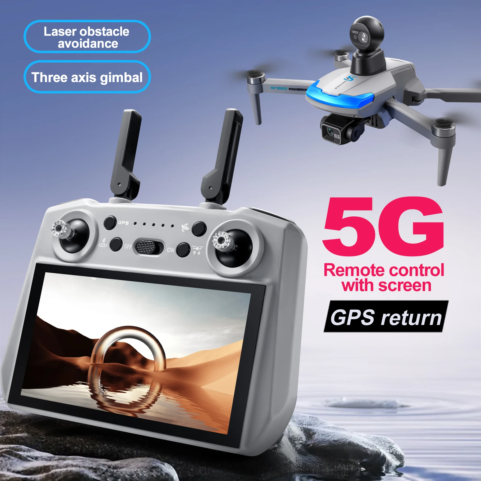 S185 プロフェッショナルドローン 2.7K HD デュア - Drone Gps Rc Tt36 のレビューと価格