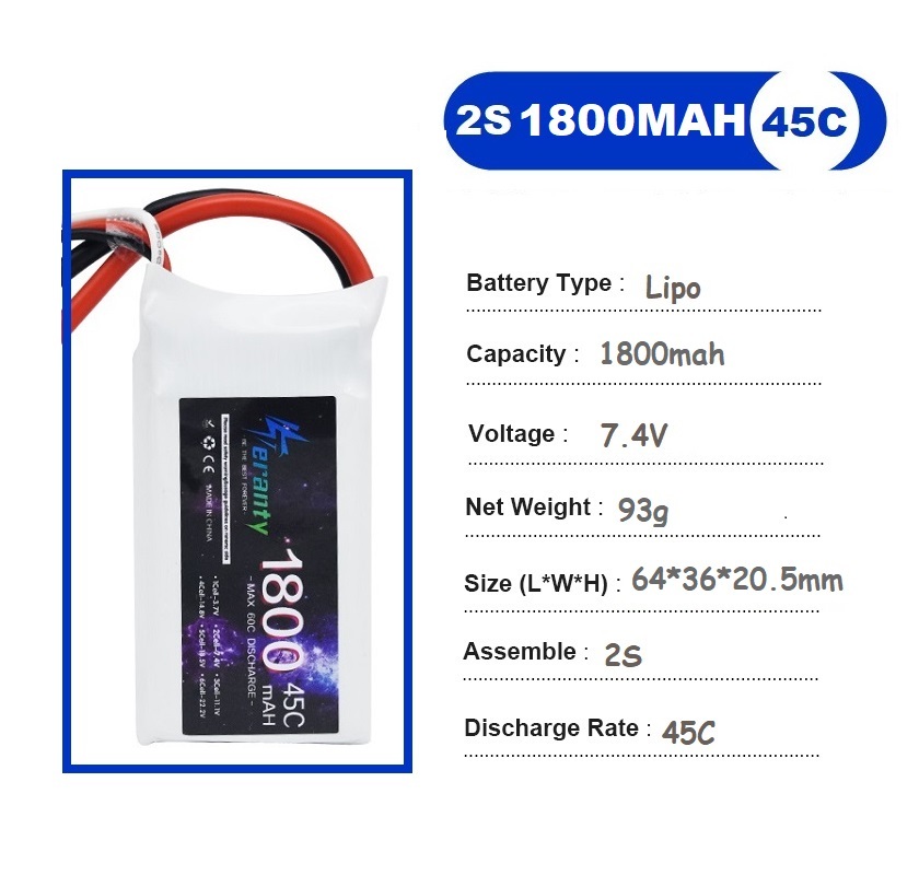 2 個 7.4V Lipo 2S バッテリー 1500mah - Drone Rc Race のレビューと価格