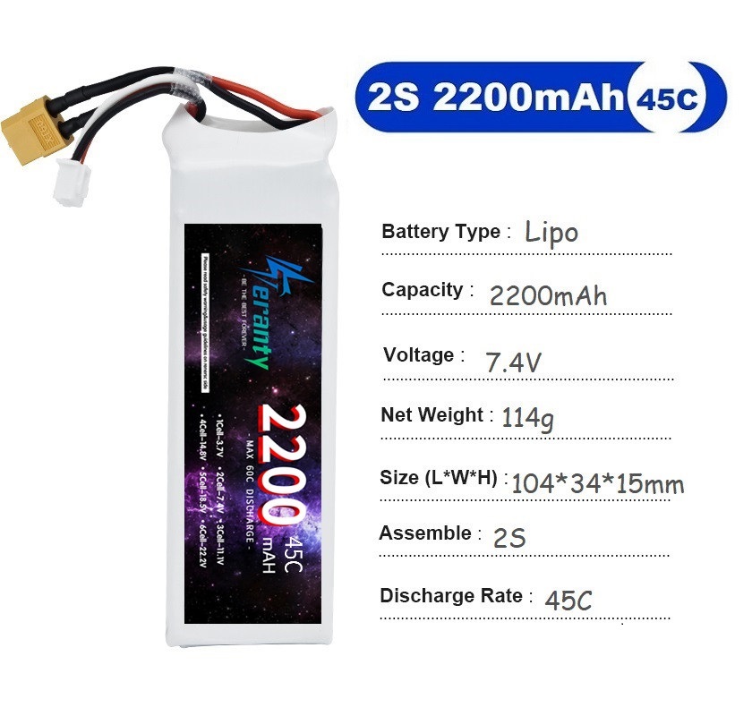 2 個 7.4V Lipo 2S バッテリー 1500mah - Drone Rc Race のレビューと価格