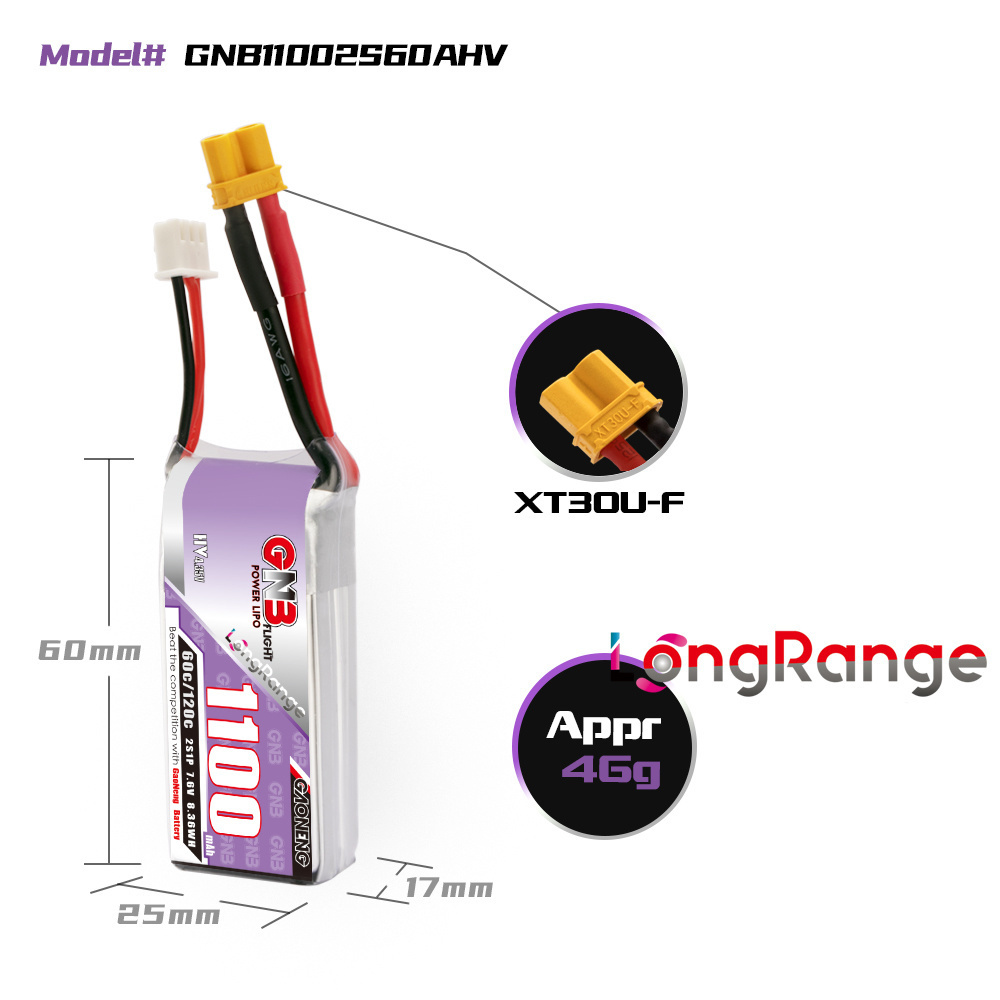 GNB 1100mAh 2S 3S 4S 6S 60C/12 - Drone Rc Race のレビューと価格
